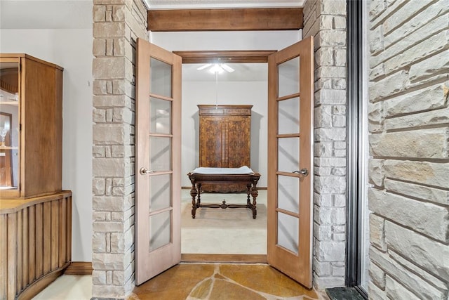 doorway to outside with french doors