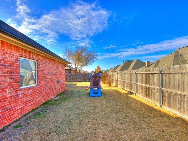 view of yard featuring a playground