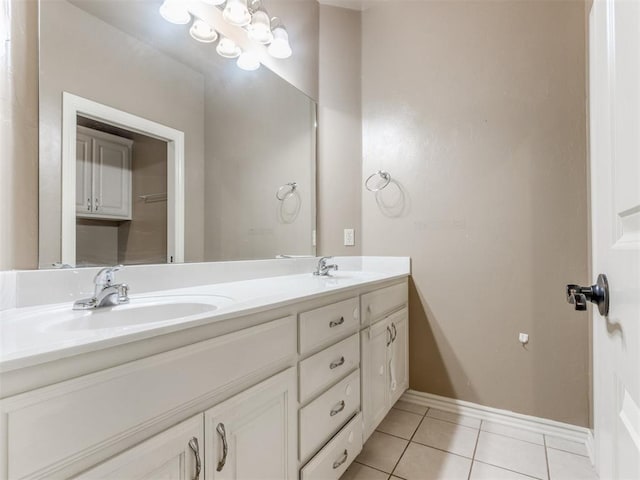 bathroom featuring vanity and tile patterned floors