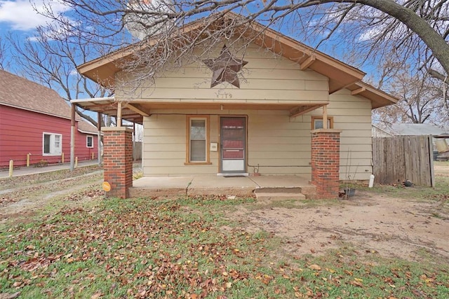 bungalow-style house with a porch