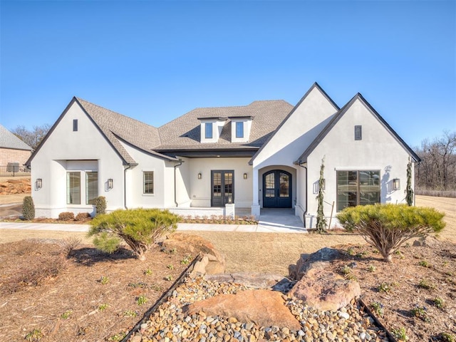 view of front facade featuring french doors