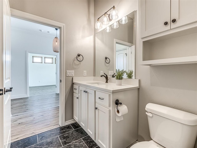 bathroom with vanity and toilet