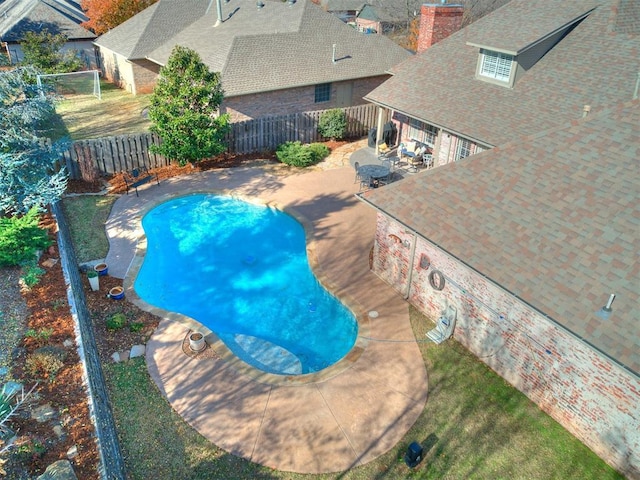 view of pool featuring a patio area