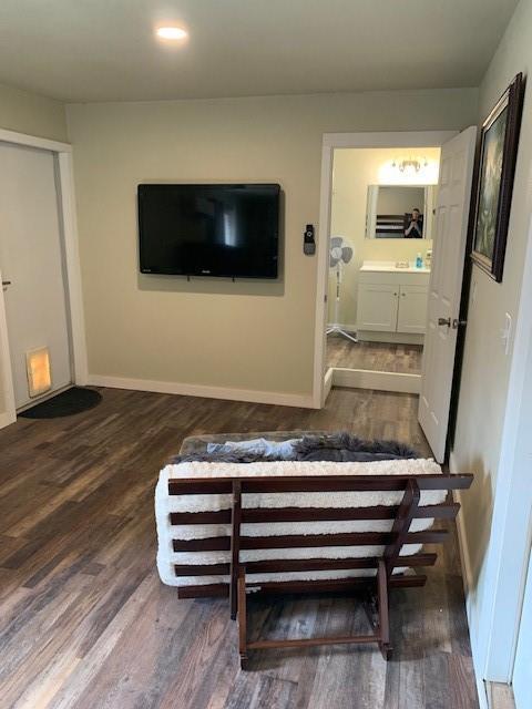 interior space featuring dark hardwood / wood-style floors