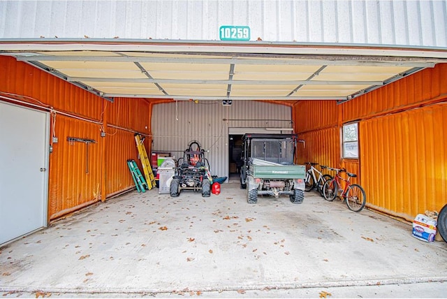 view of garage