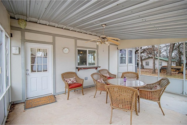 view of patio / terrace with ceiling fan