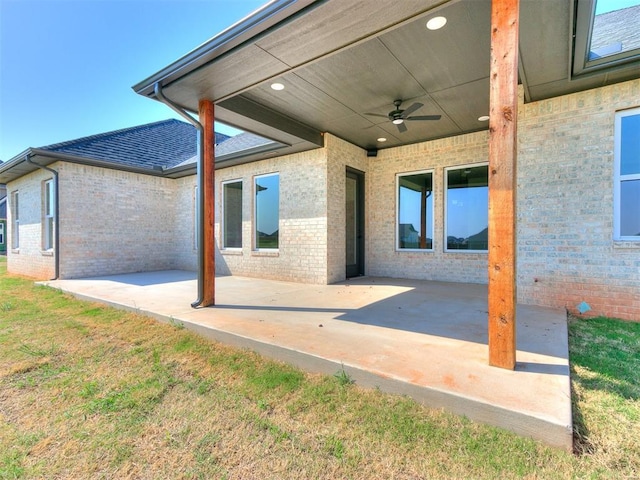 view of patio / terrace with ceiling fan