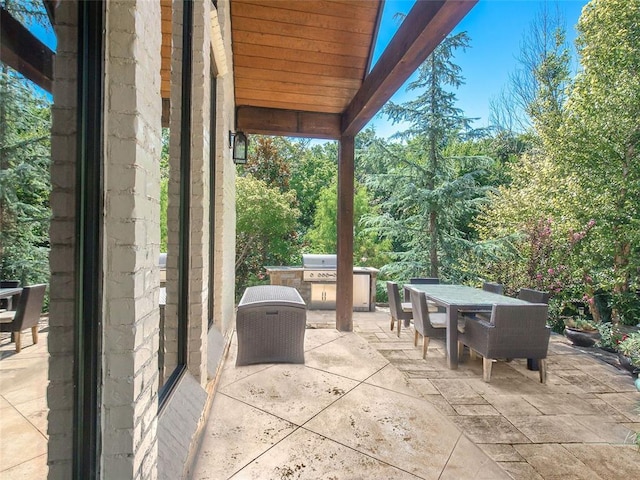 view of patio featuring area for grilling and grilling area