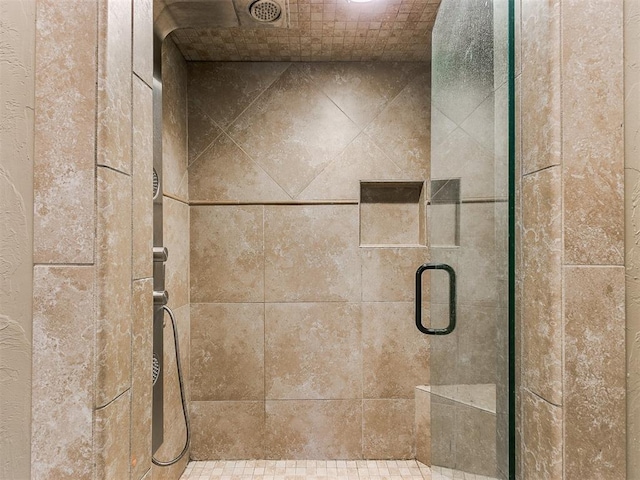 interior details featuring walk in shower