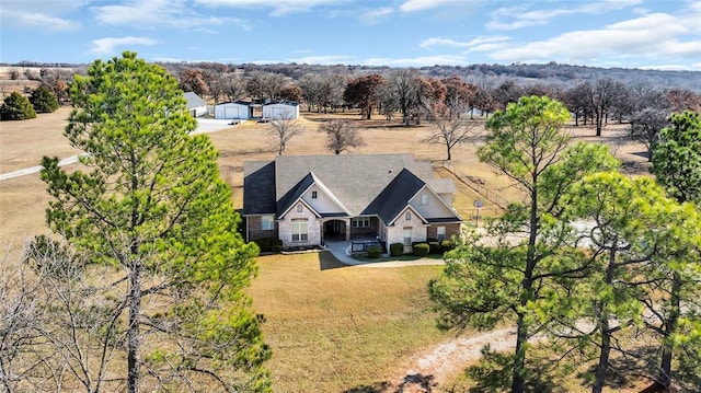 bird's eye view featuring a rural view