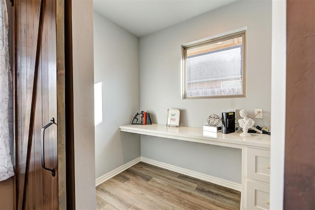 office featuring light wood-type flooring