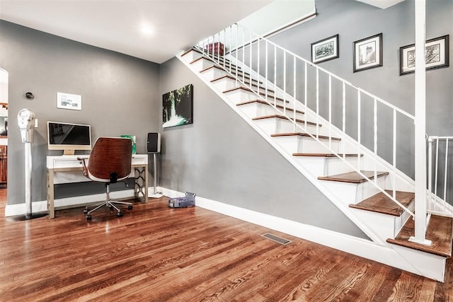 office featuring hardwood / wood-style flooring