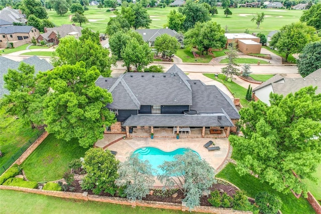 5801 Oak Tree Rd, Edmond, OK 73025 - aerial perspective of suburban area with a local golf course