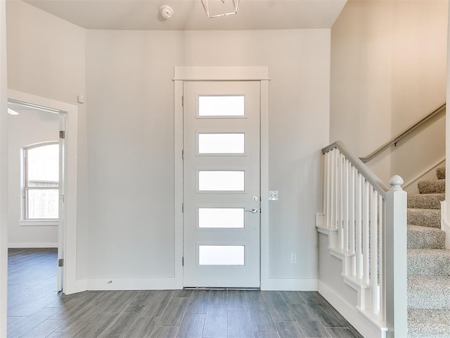 11400 NW 109th St, Yukon, OK 73099 - entryway with wood finished floors and stairway
