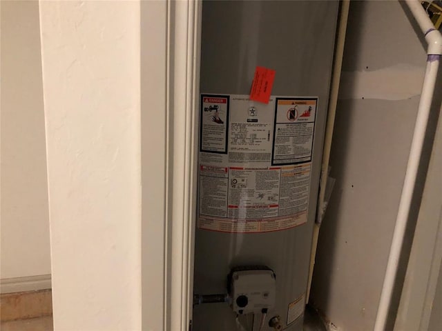 interior details featuring gas water heater