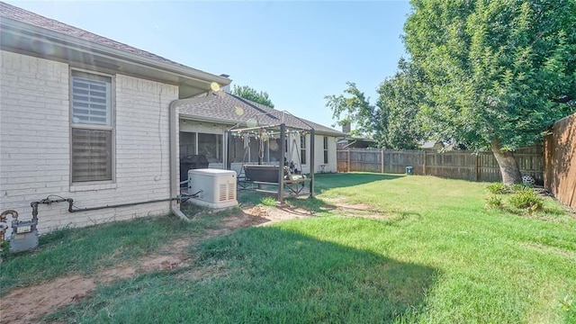 view of yard with a sunroom