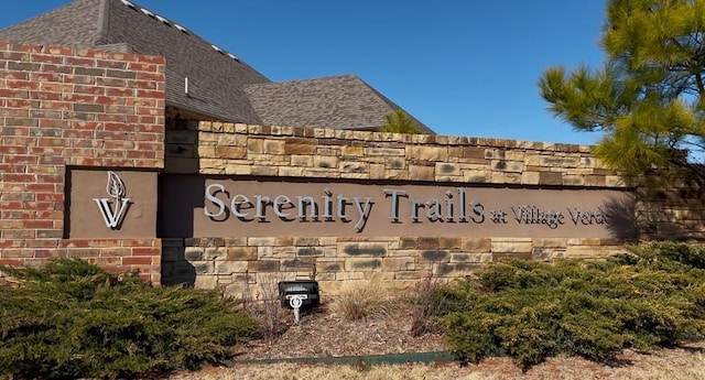 view of community sign