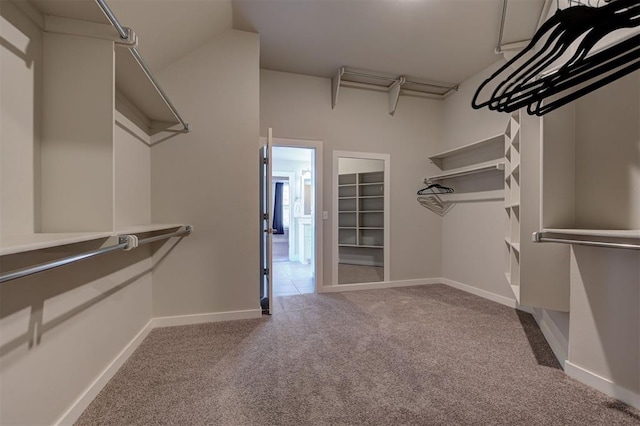 walk in closet featuring carpet