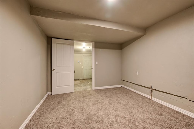 basement with carpet