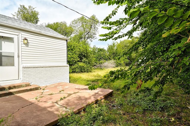 view of yard with a patio area