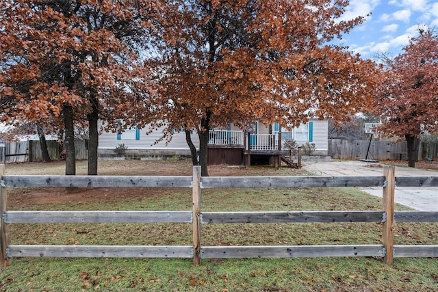 view of yard featuring a deck