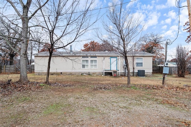 back of property with central air condition unit