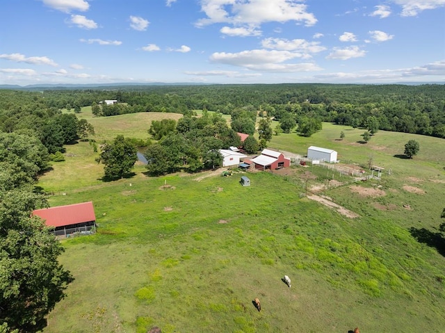 aerial view featuring a rural view