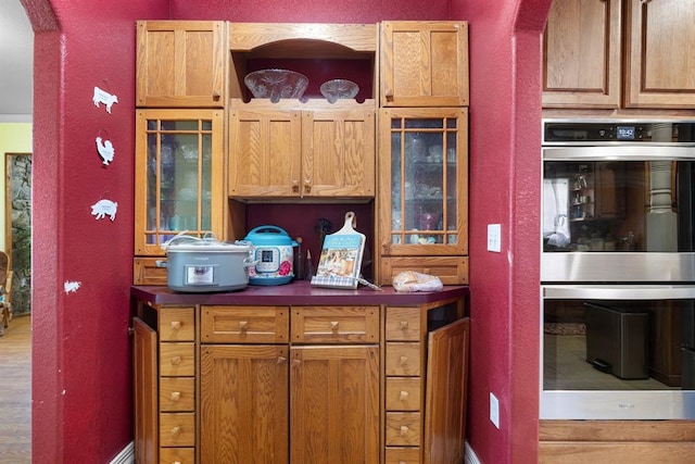 kitchen featuring stainless steel double oven