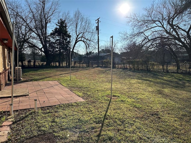 view of yard with a patio area and cooling unit