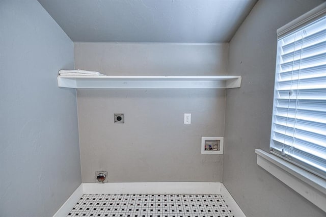 laundry room with washer hookup, hookup for an electric dryer, and tile patterned floors