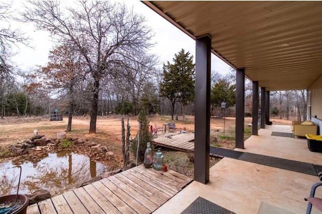 exterior space with a wooden deck