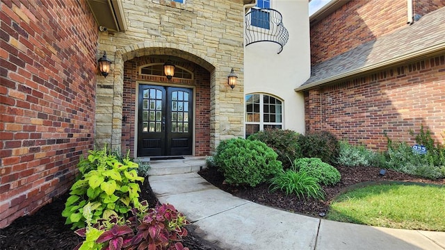 view of exterior entry with french doors