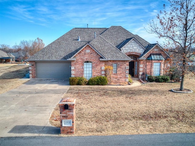 view of front of house with a garage