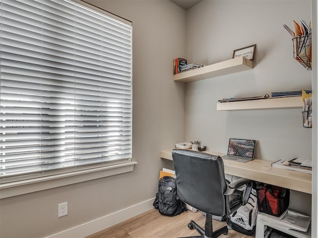 office featuring hardwood / wood-style floors