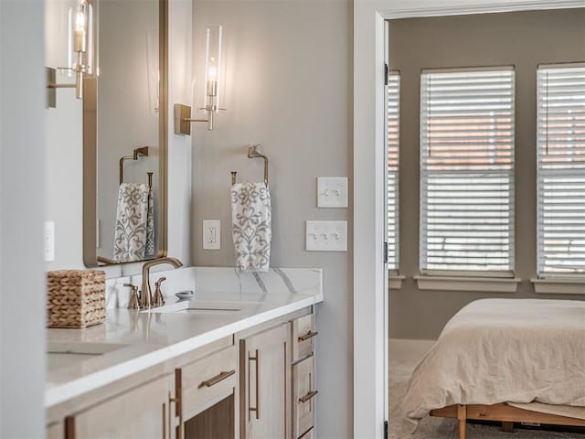 bathroom featuring vanity and a healthy amount of sunlight