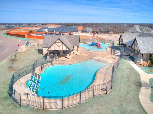 view of pool featuring a patio area