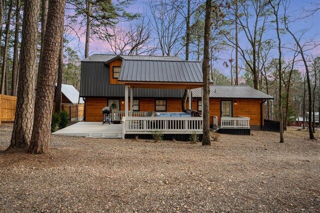 view of front of home featuring a deck