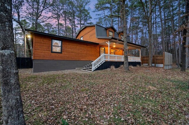 exterior space with a porch