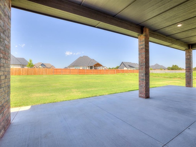 view of patio with a fenced backyard