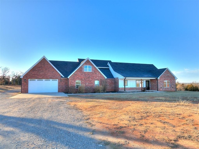 view of front of house with a garage