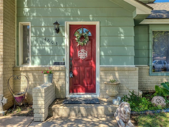 view of exterior entry