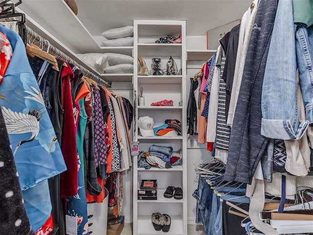 view of walk in closet