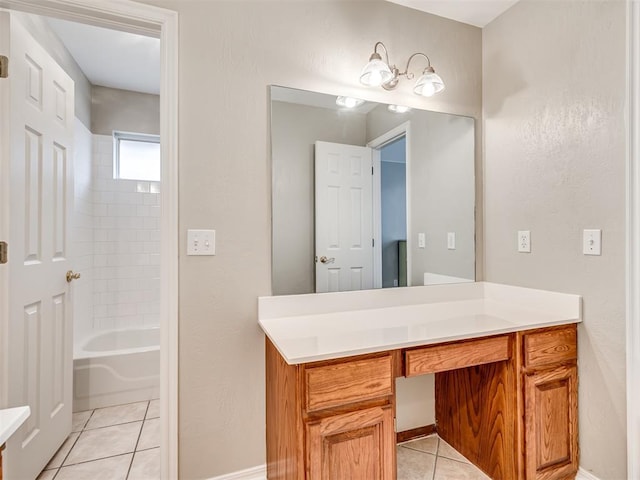 bathroom featuring tile patterned flooring and vanity