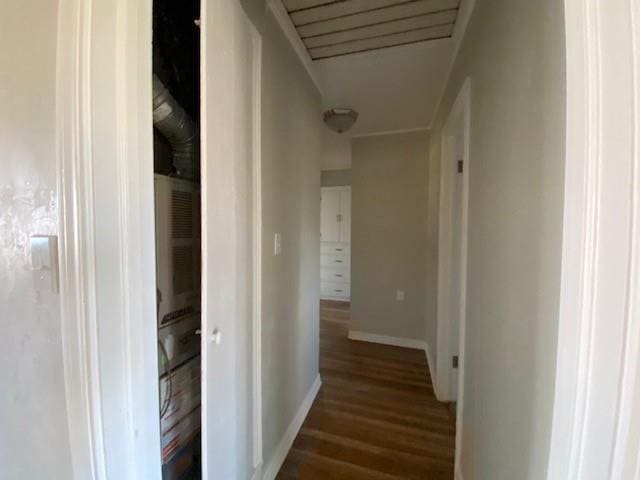 corridor featuring dark hardwood / wood-style floors