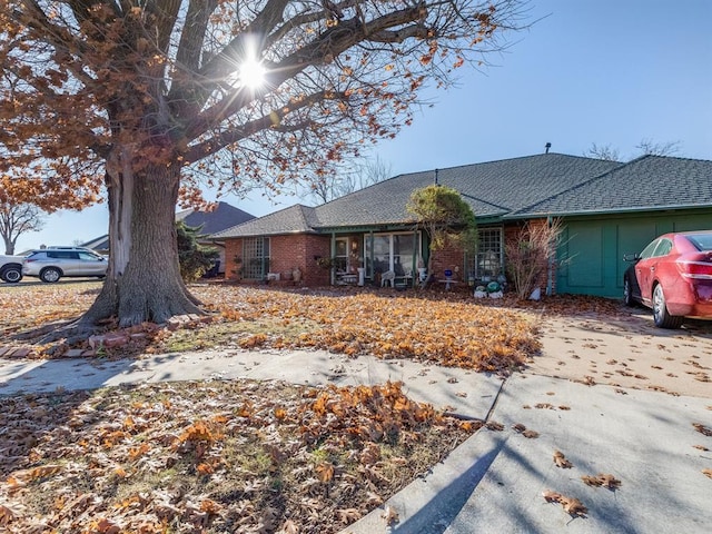 view of single story home