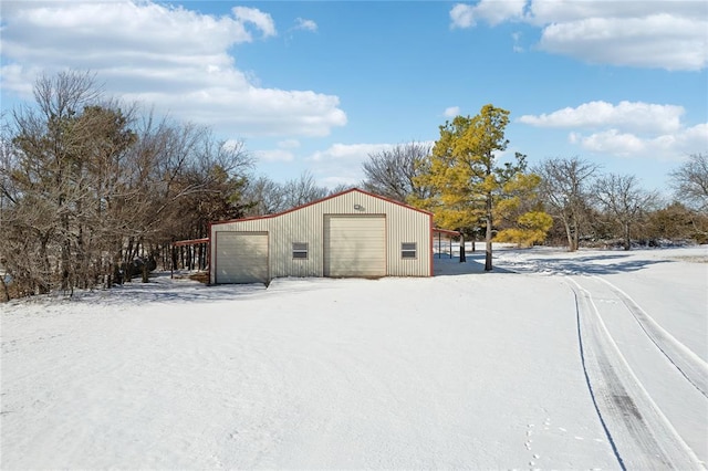 exterior space featuring a garage