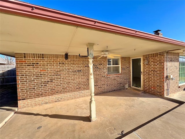 view of patio / terrace with ceiling fan