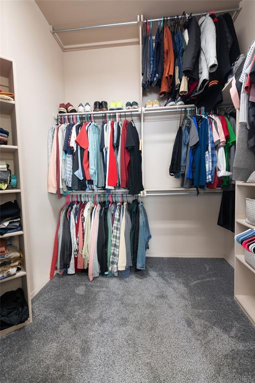 spacious closet with carpet flooring