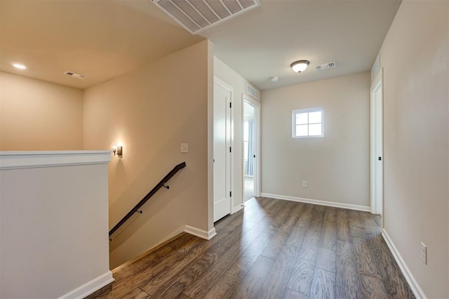 foyer featuring dark hardwood / wood-style floors