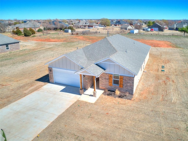 bird's eye view with a residential view